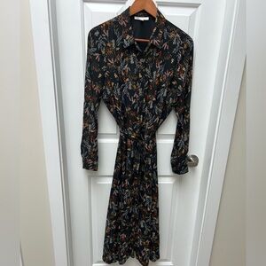 Floral Black Midi Dress